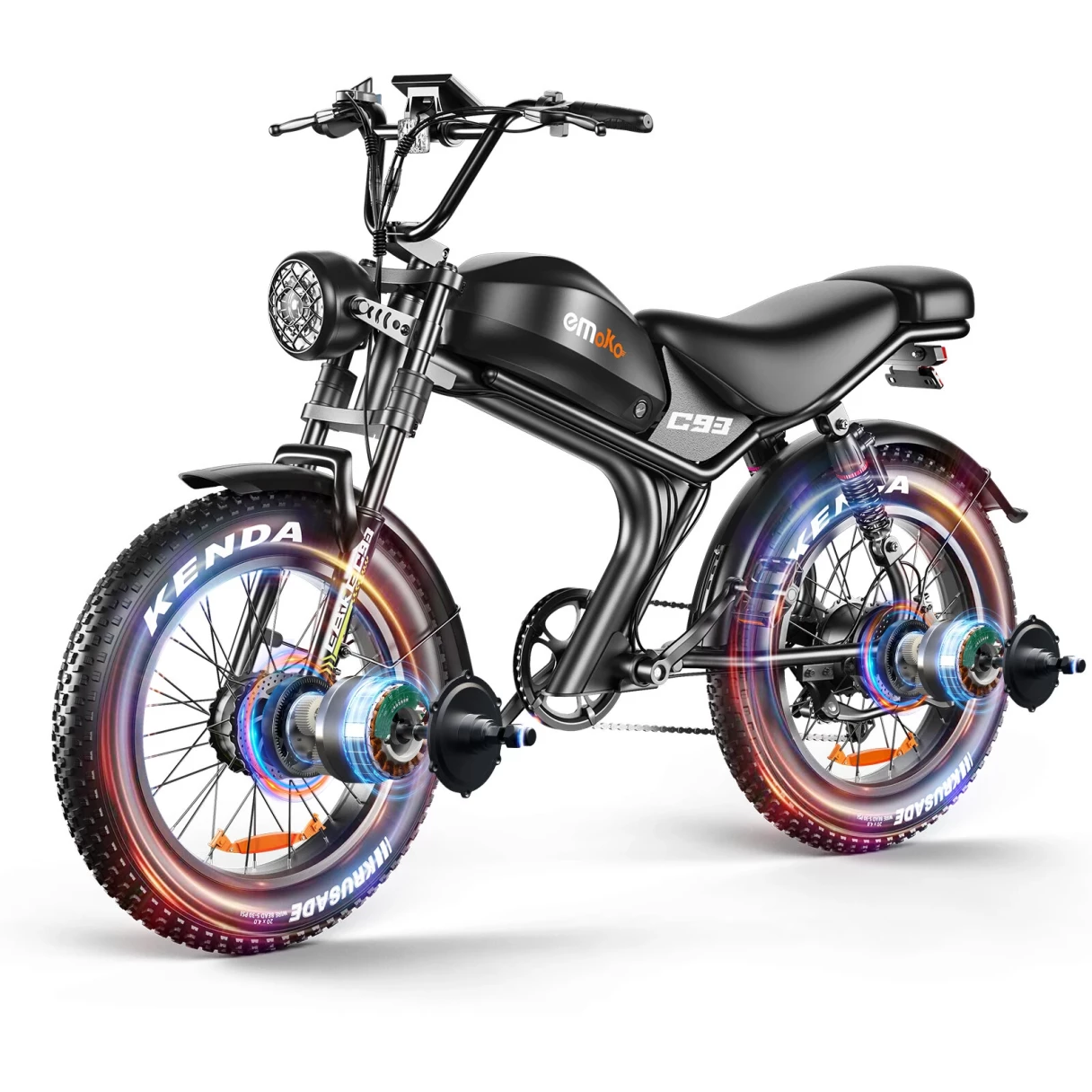 [EU Direct] EMOKO C93 Electric Bike 48V 23AH Battery 1000W*2 Dual Motors Recommended Top Speed 25KM/H 20inches Tires 80-150KM Max Mileage Range 180KG Max Load Electric Bicycle