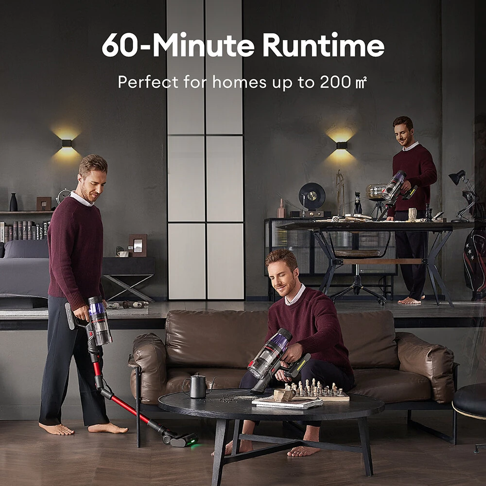 [EU Direct]Ultenic U16 Flex Cordless Vacuum Cleaner, 550W/50Kpa, 60Mins Runtime, 180°Bendable Wand Stick Vacuum Cordless with Charging Dock, Handheld Vacuum for Pet Hair/Carpet/Floor/Car