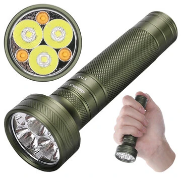 Astrolux® ST06 6*LED 2800LM Super Bright Tactical Flashlight with 3000K 6500K Dual Color Temperature, Powered by 21700 Li-ion battery Compact EDC Flashlight Outdoor Outage Portable Mini Torch