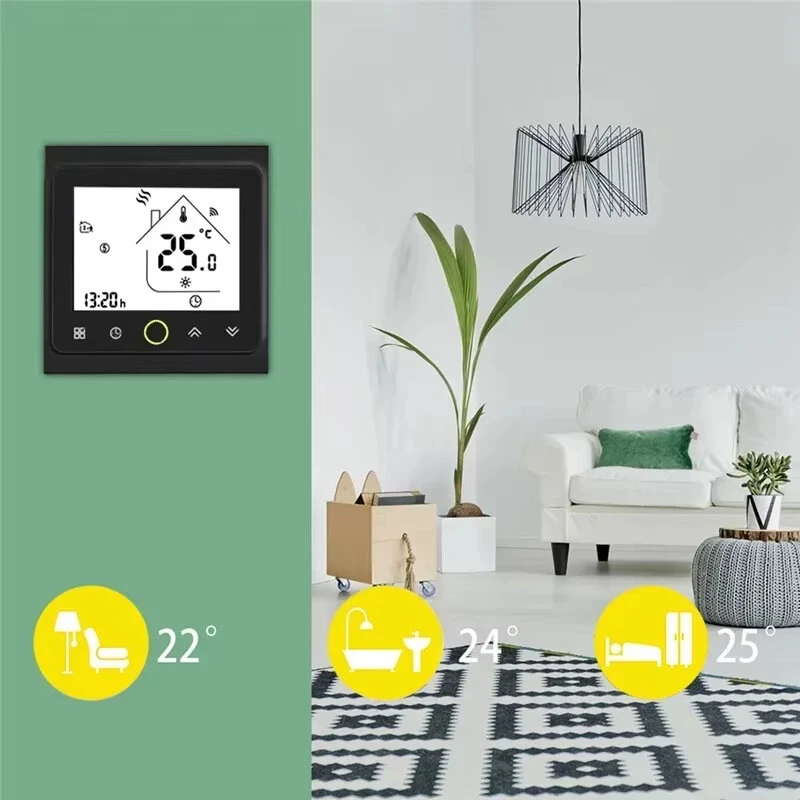 MoesHouse Tuya Zigbe Water/Electric Floor Heating/Gas Boiler Thermostat Touch Panel Smart Home Temperature Controller Voice Control with Alexa Google Assistant