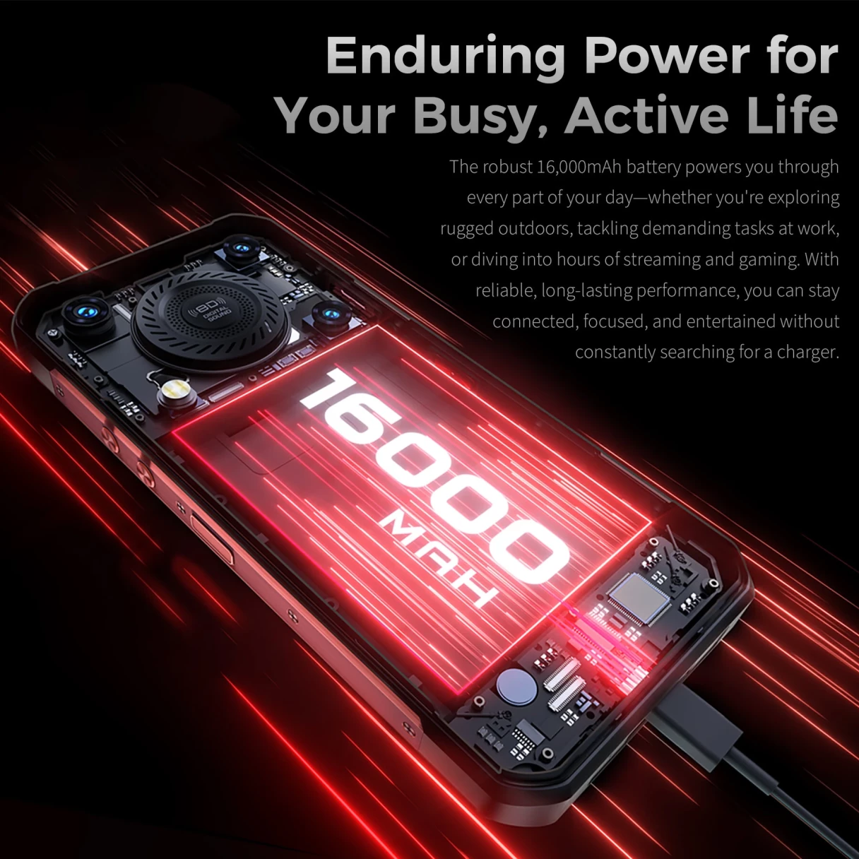 [EU Direct] Oukitel WP56 5G 128dB Loudspeaker Camping Light 36GB 512GB 108MP Camera 6.8 inch 120Hz 16000mAh 45W Fast Charge Android 15 Dimensity 7050 NFC IP68 IP69K Waterproof Rugged Smartphone