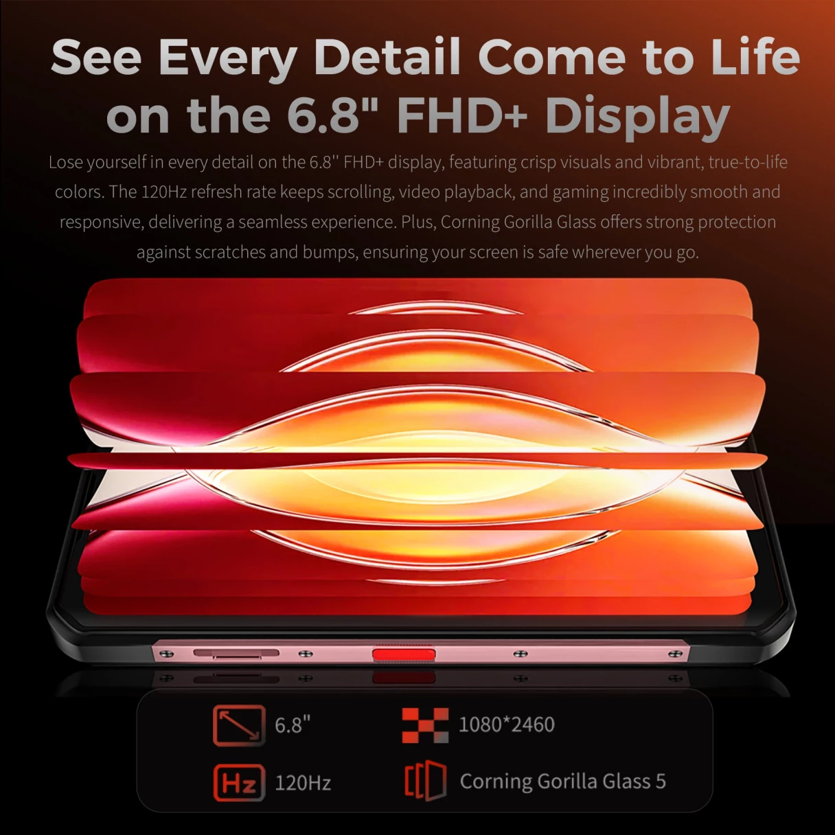 [EU Direct] Oukitel WP56 5G 128dB Loudspeaker Camping Light 36GB 512GB 108MP Camera 6.8 inch 120Hz 16000mAh 45W Fast Charge Android 15 Dimensity 7050 NFC IP68 IP69K Waterproof Rugged Smartphone