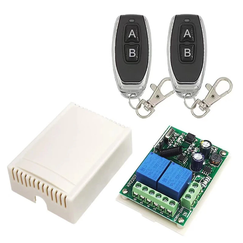 KR2202 433MHz AC 85-250V 2CH RF Remote Control Switch Controller + RF Relay Receiver For Light Garage Door Opener