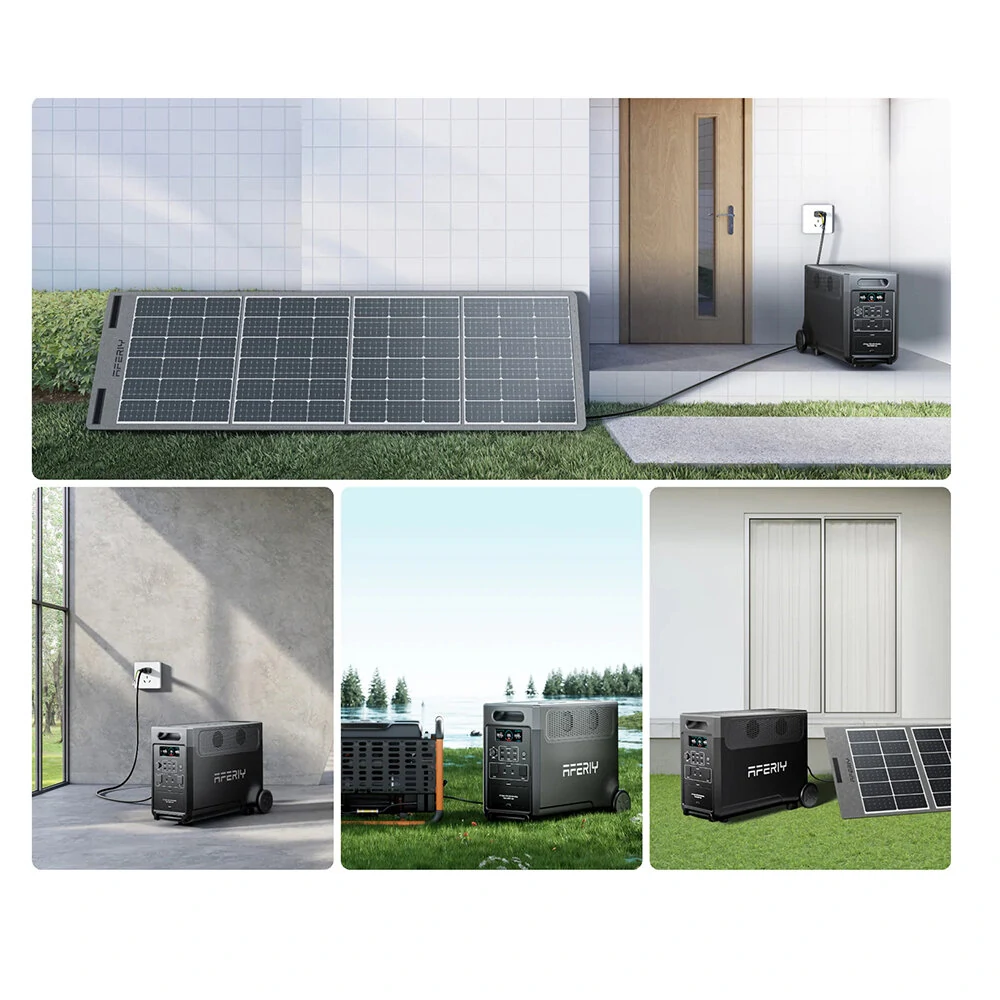 [EU Direct] Aferiy P310 Portable Power Station 3840Wh LiFePO4 Solar Generator 3600W AC Output, UPS Pure Sine Wave Fully Recharge in 1.5 Hours 13 Output Ports, LCD Screen with Rolling Wheels EU Plug