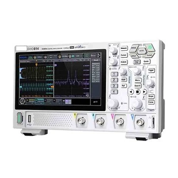 DHO814 Digital Oscilloscope 100MHz 12-bit High Resolution 1.25 GSa/s Real Time Sampling 4 Channel Kit Advanced Signal Processing UltraHD Touch Screen User-friendly Practical Lab Equipment