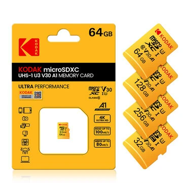 Kodak C10 High Speed TF Memory Card 256GB/128GB/64GB U3 4K HD Video Card Memory Card for Mobile Phone Tablet Camera Monitor