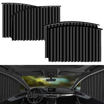 Car Sun Shade Window SunShade Drape Visor Valance Curtain Windshield Sunshade Adjustable Foldable Car Styling