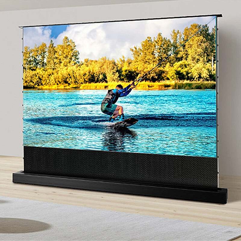 ProjeStar 120 Inch Electric Floor Rising UST Projector Screen 4K UHD ALR 170° Viewing Angle for Ultra Short Throw Laser Projectors Supports Daytime Viewing
