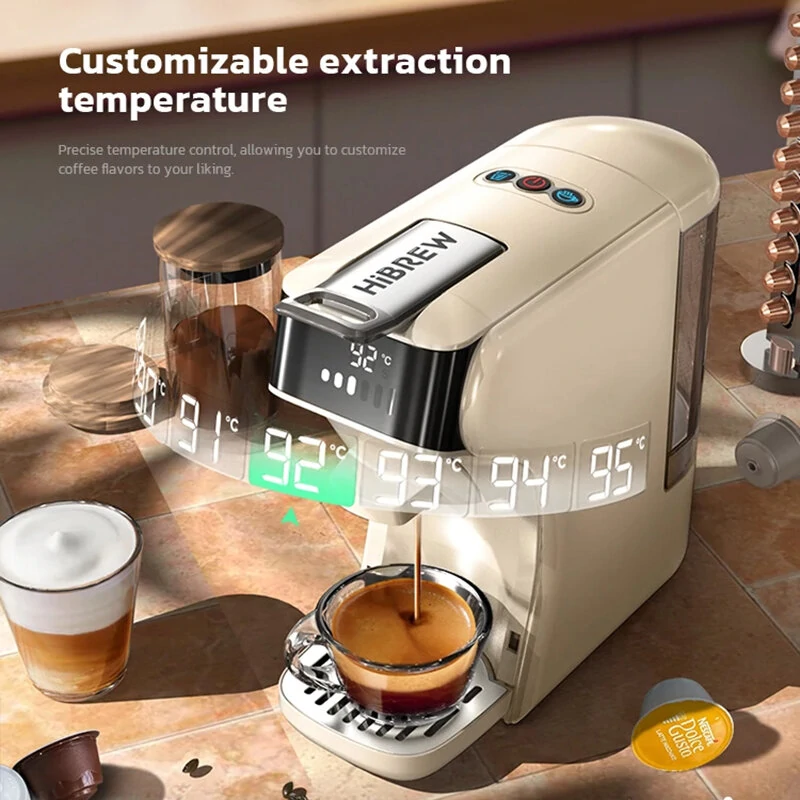 [EU Direct] HiBREW H1B 6in1 Capsule Coffee Machine Hot/Cold Multiple Espresso Cafetera Cappuccino Coffee Maker DG Capsules NS Capsules Powder