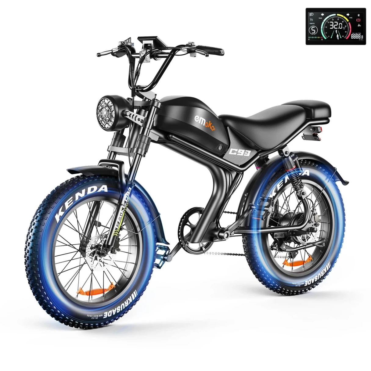[EU DIRECT] Emoko C93 Electric Bike 48V 20AH Battery 1000W Motor Recommended Top Speed 25KM/H 20inch Tires 80-125KM Max Mileage 180KG Max Load Electric Bicycle