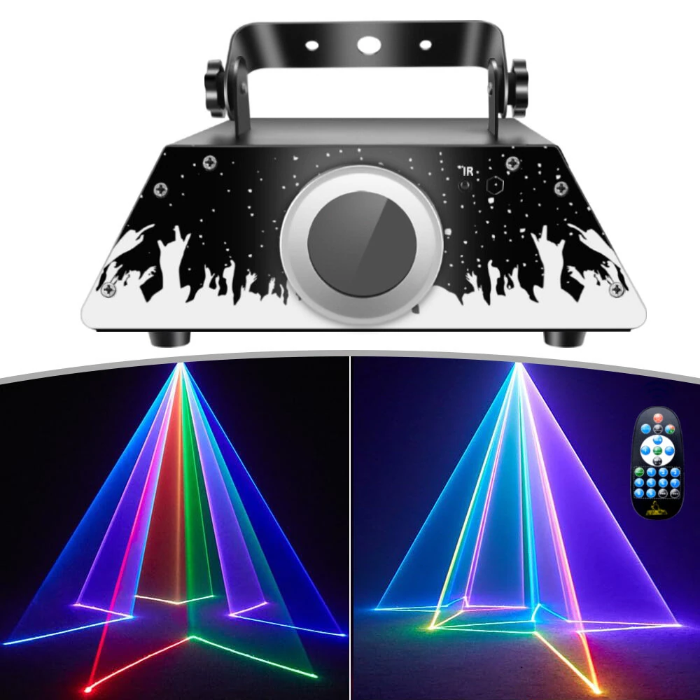 Elfeland RGB Animation Projector Light with Remote Control DMX512 Beam Effect 10m Range 9 Pre-set Patterns DJ Party Stage Disco Light