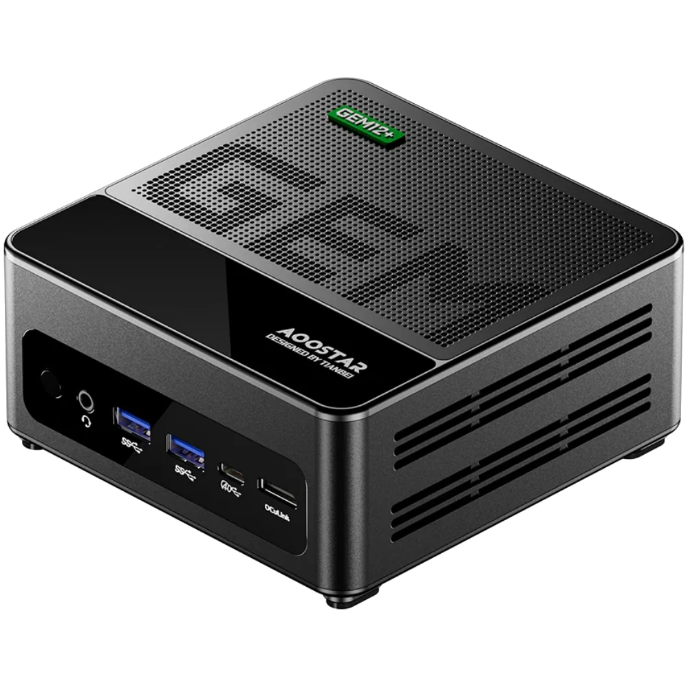 AOOSTAR GEM12+ AMD Ryzen 7 PRO 8845HS 8 Core 16-thread Mini PC 32GB DDR5 RAM 1TB SSD 4K Quad Screen Output WIFI6 BT5.2 HD USB4 Type-C Dual 2.5G LAN Mini Computer Desktop PC