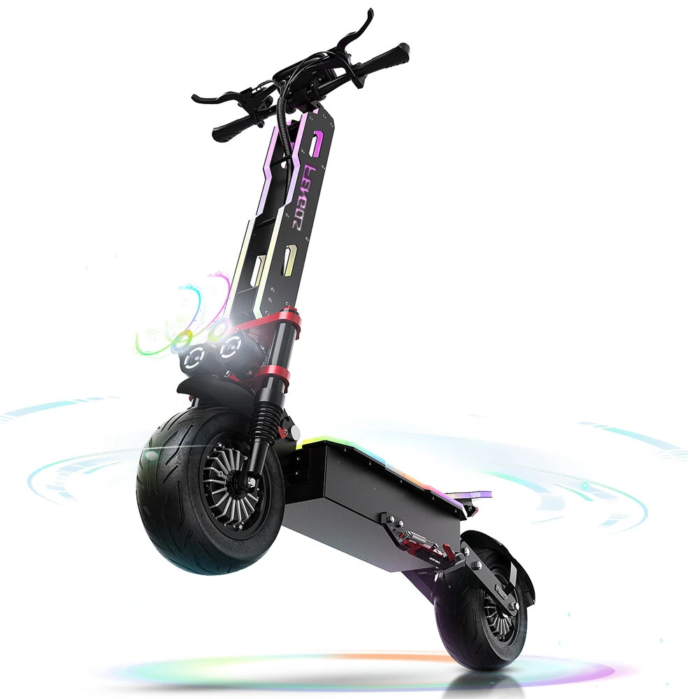 [EU DIRECT] FENGQS GT9 Electric Scooter with Seat 60V 38Ah Battery 1600W*2 Dual Motors Recommended Top Speed 25KM/H 12inch Tires 110KM Max Mileage Range 150KG Max Load Folding E-Scooter