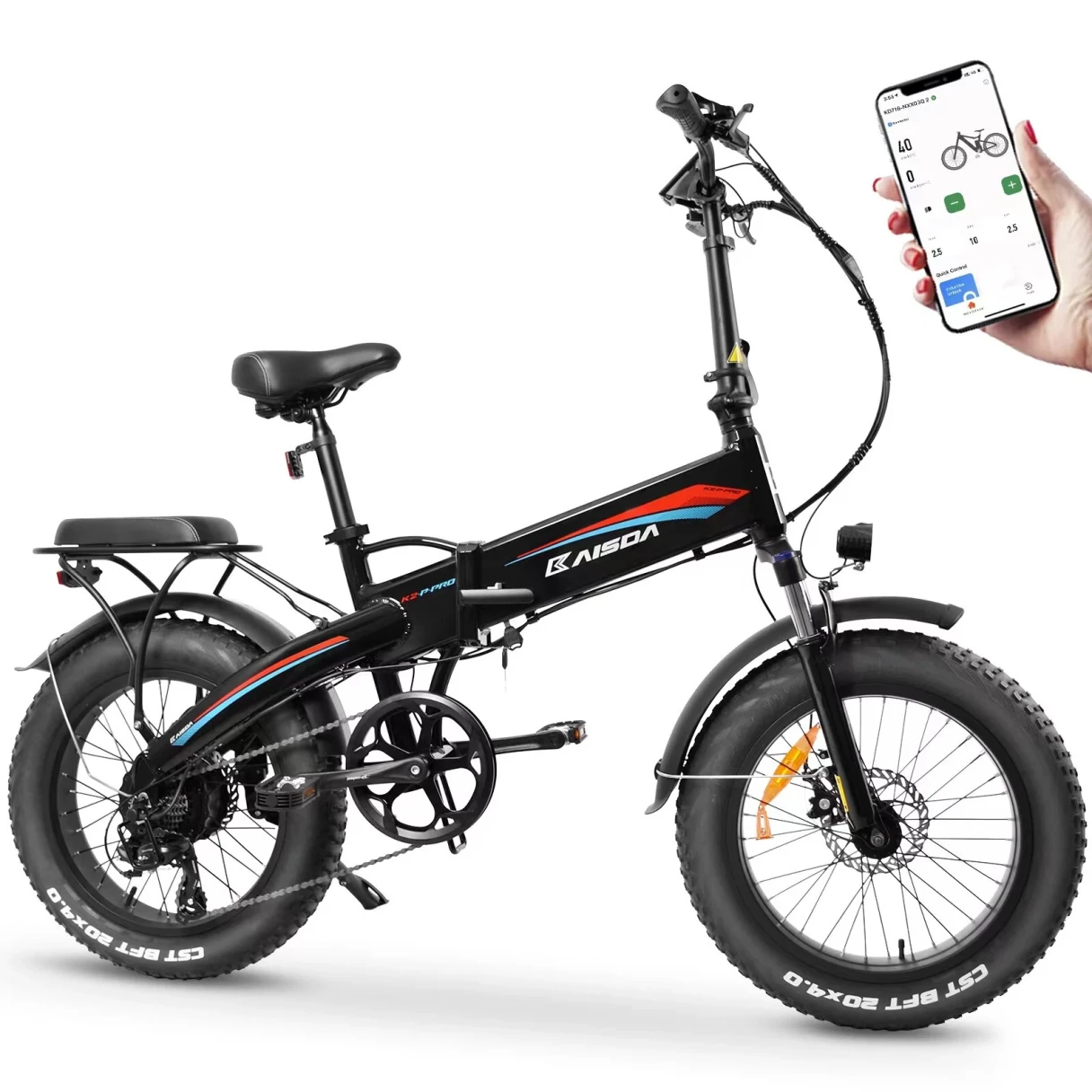 [EU DIRECT] KAISDA K2-P PRO Electric Bike 48V 15AH Battery 750W Motor Recommended Top Speed 25KM/H 50-70KM Max Mileage 150KG Max Load Folding Electric Bicycle