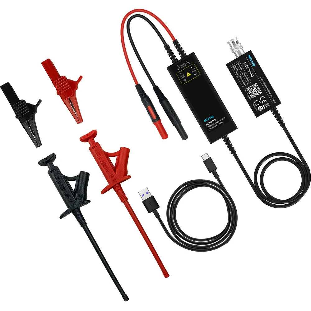 Micsig  DP700 DP1500 DP3000 High-Voltage Differential Probe 100MHz 3000V BNC Type-C Ultra-Low Noise Top Rated Diagnostic Tool