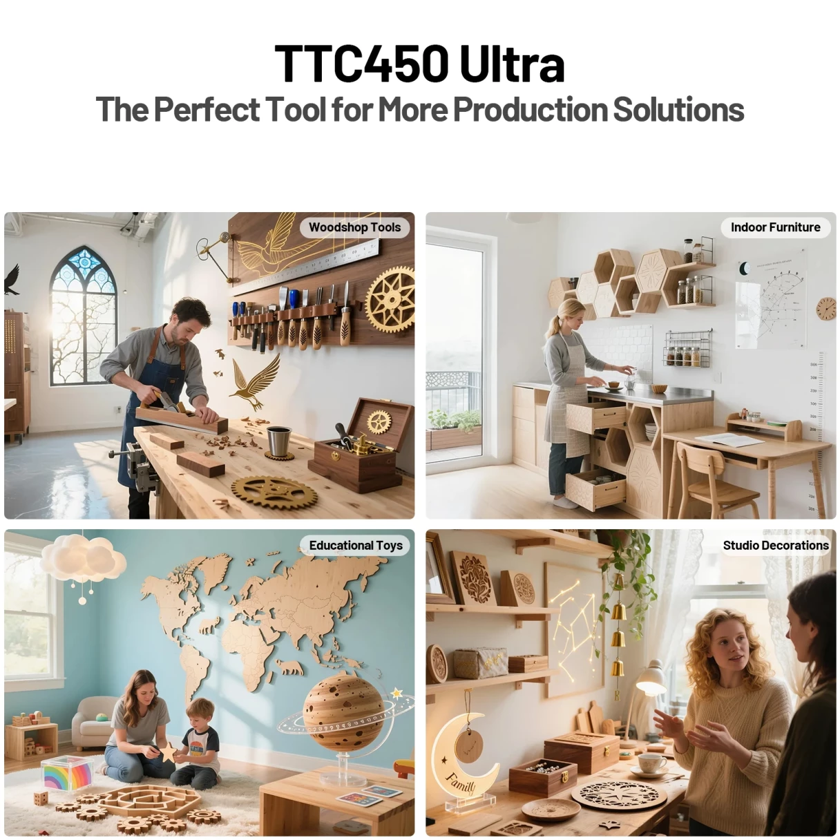 [EU Direct]TWO TREES TTC450 Ultra CNC Router Engraving Machine+M1 Vacuum Monster Kit