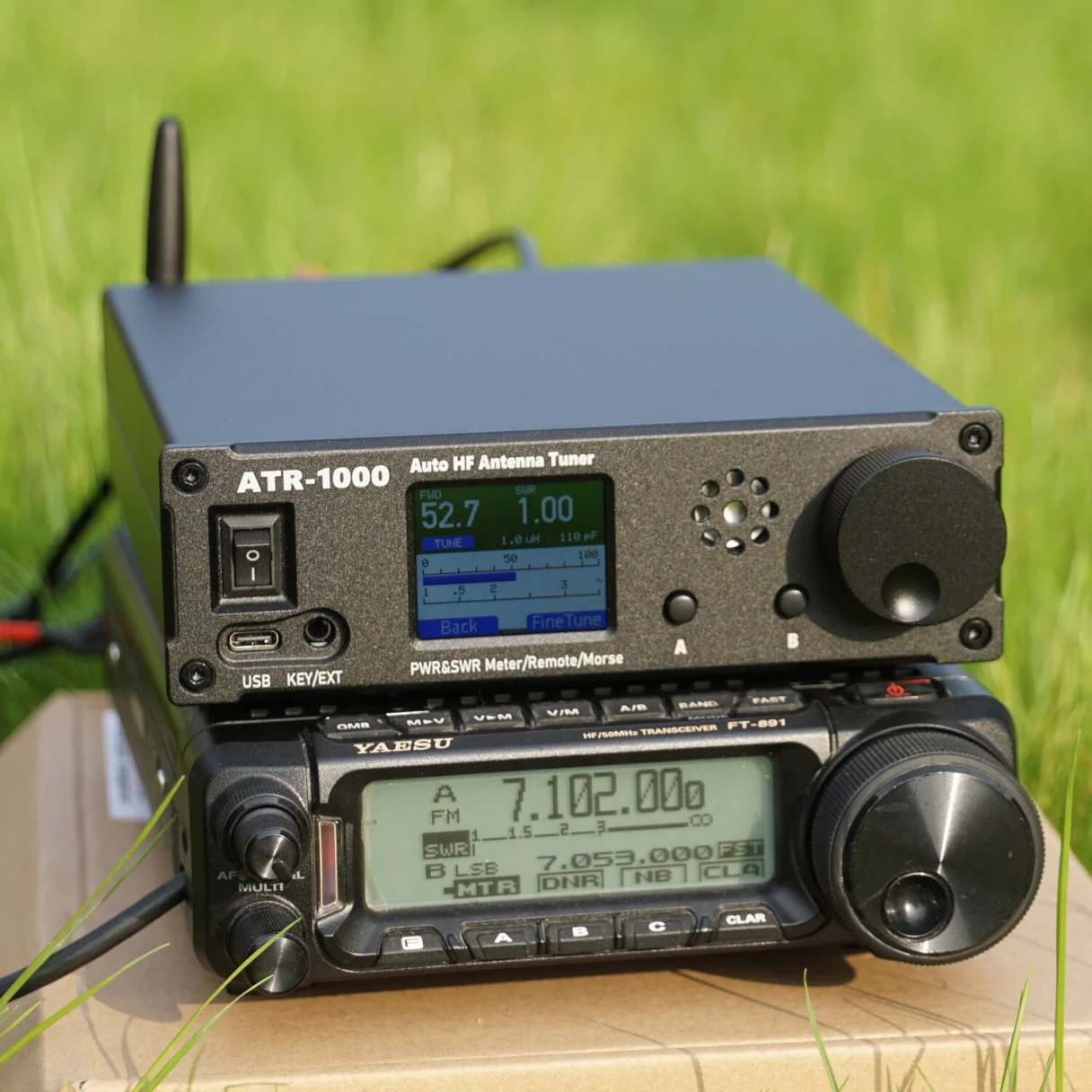 AMNVOLT ATR1000 1000W 1.8-30MHz Automatic Antenna Tuner HF Shortwave Radio Tuner Supports WIFI Remote Control For YAESU ICOM