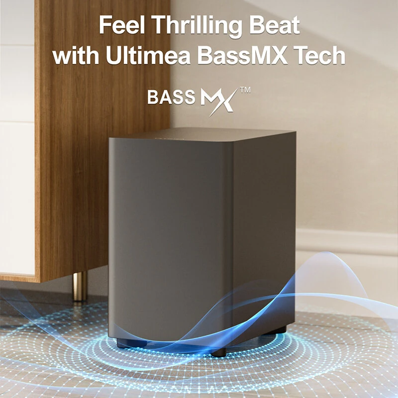 Ultimea Aura A40 330W 7.1CH Soundbar bluetooth Soundbar 8 High-Performance Speakers BassMX SurroundX Technology 121 Preset EQ Matrices 6 Adjustable Surround Levels Wired Soundbar Desktop Speaker Subwoofer Surround System