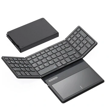 B055 Foladable Bluetooth Keyboard with Touchpad Pocket Folding Keyboard for Laptop Phone Tablet Wireless Rechargeable Keyboard