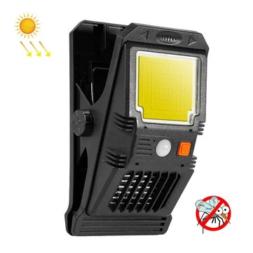 Solar Wall Lamp With Clip Motion Sensor Waterproof Portable Bug Killer LED COB Wall Light for Outdoor Courtyard
