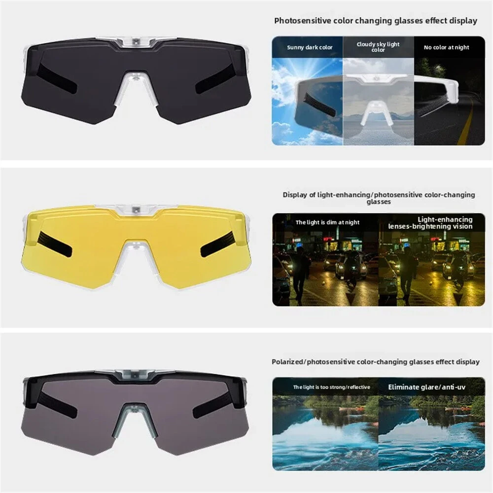 XANES Polarized Photochromic Cycling Sunglasses Men Women UV400 Outdoor Sports Bicycle Glasses MTB Goggles