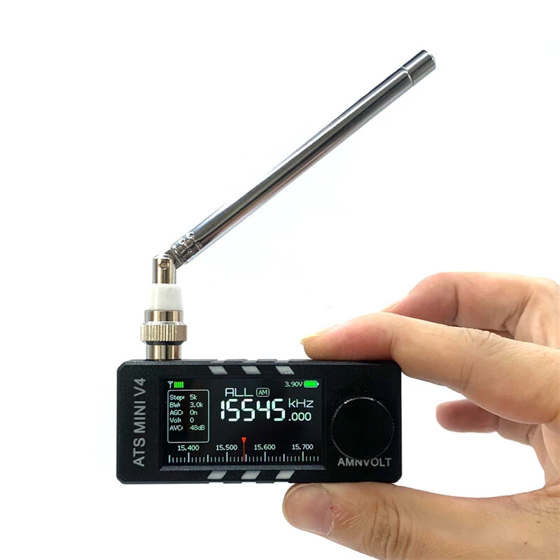 AMNVOLT V4 ATS Mini SI4732 Radio ALL Band DSP Radio FM AM SSB LSB USB Receiver built-in Hi-Z Headphone Amplifier Circuit with Dual Antenna