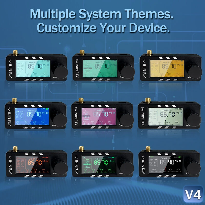 AMNVOLT V4 ATS Mini SI4732 Radio ALL Band DSP Radio FM AM SSB LSB USB Receiver built-in Hi-Z Headphone Amplifier Circuit with Dual Antenna