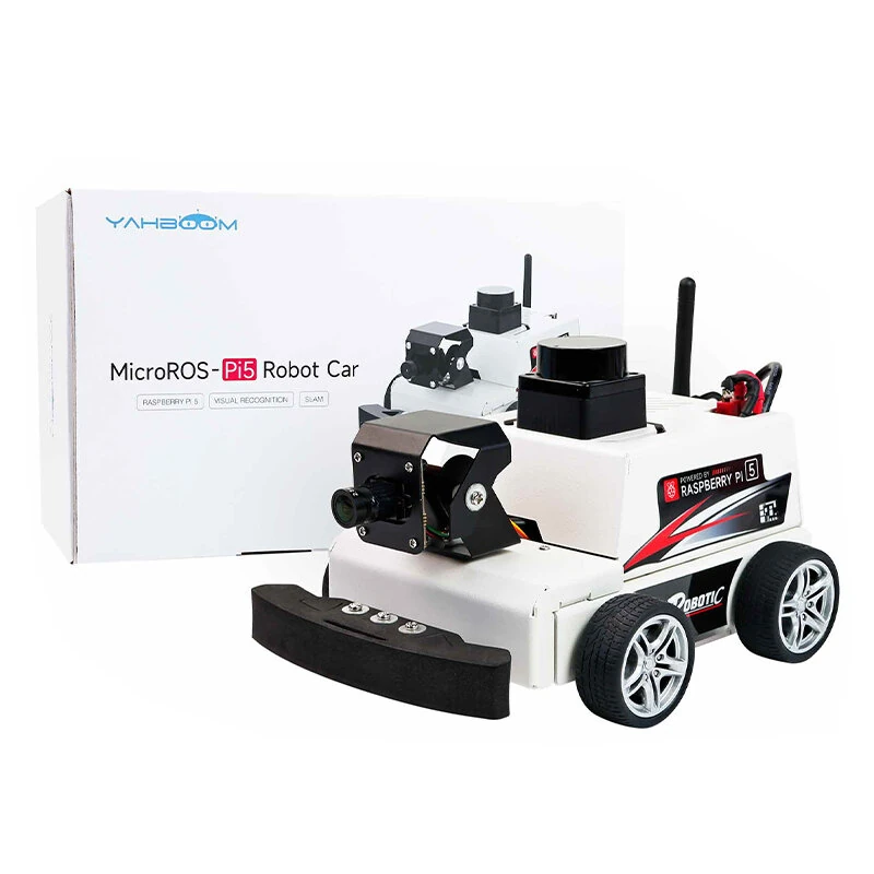Yahboom Raspberry Pi 5 ROS2 Robot Car Kit with TOF Lidar Support AI Visual Recognition SLAM Mapping Navigation Electronic Education Set