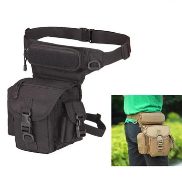 Men's Sports Tactical Waist Pack Drop Leg Bag Adjustable Strap Waterproof Oxford Fabric Crossbody Bags for Outdoor Riding Travel