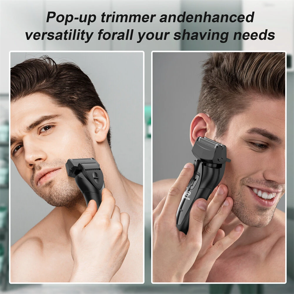 [EU Direct] MOOSOO RS726 Rechargeable Electric Foil Shaver Beard Trimmer Electric Razor For Men Shaving Machine Facial Trimer