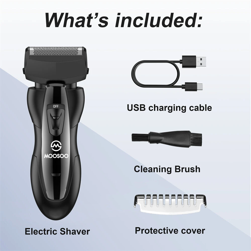 [EU Direct] MOOSOO RS726 Rechargeable Electric Foil Shaver Beard Trimmer Electric Razor For Men Shaving Machine Facial Trimer