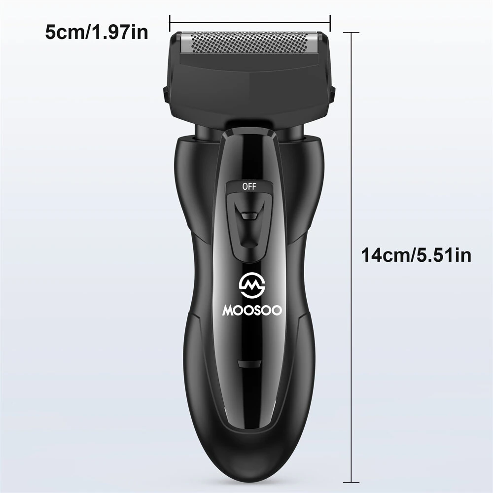 [EU Direct] MOOSOO RS726 Rechargeable Electric Foil Shaver Beard Trimmer Electric Razor For Men Shaving Machine Facial Trimer