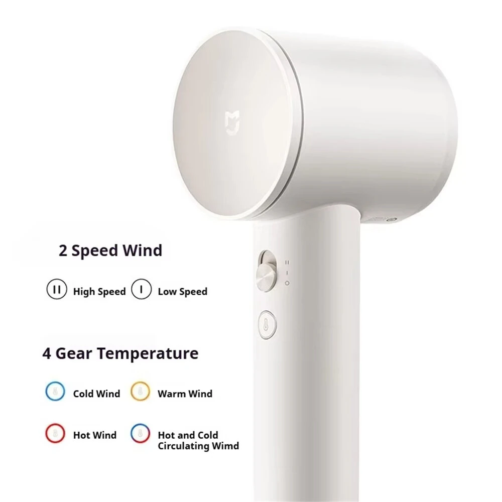 XIAOMI Mijia GSHF04LF High Speed Hair Dryer 200 Million Negative Ions Wind 62m/s 1600W 110,000 rpm Lightweight Quiet Operation for Home
