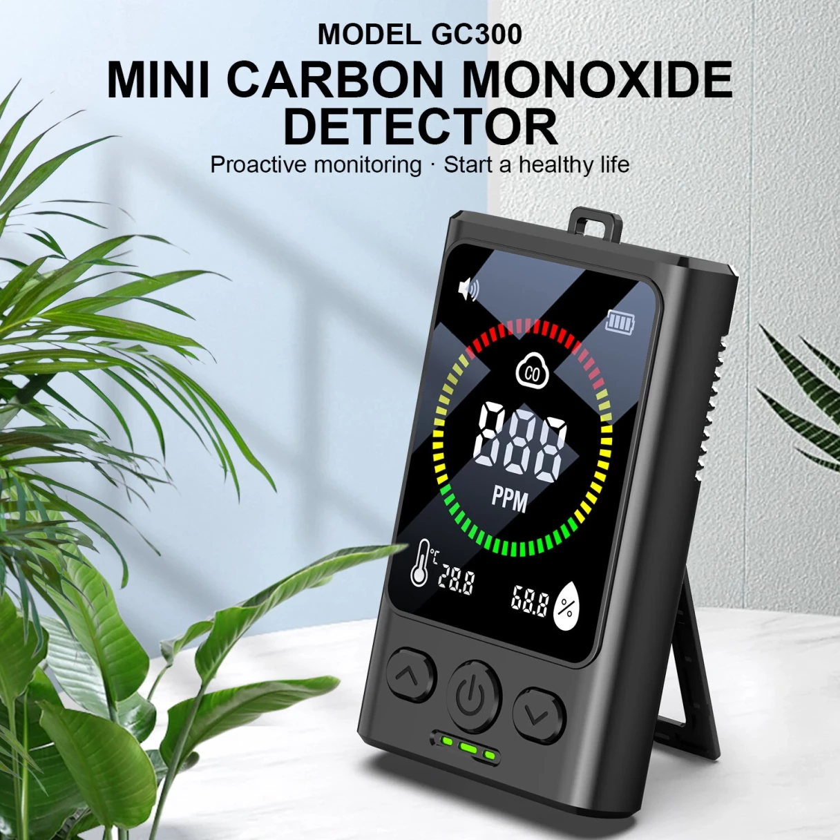 Carbon Monoxide Concentration monoxide alarm Portable CO Monitor 0-999ppm LED Display Type-C Charging Compact Environmental Safety
