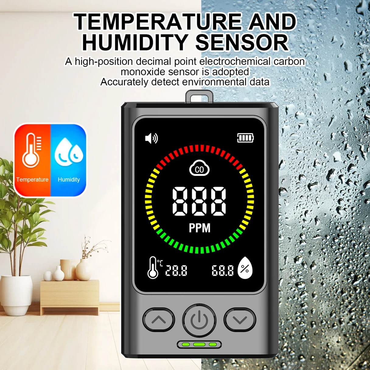 Carbon Monoxide Concentration monoxide alarm Portable CO Monitor 0-999ppm LED Display Type-C Charging Compact Environmental Safety
