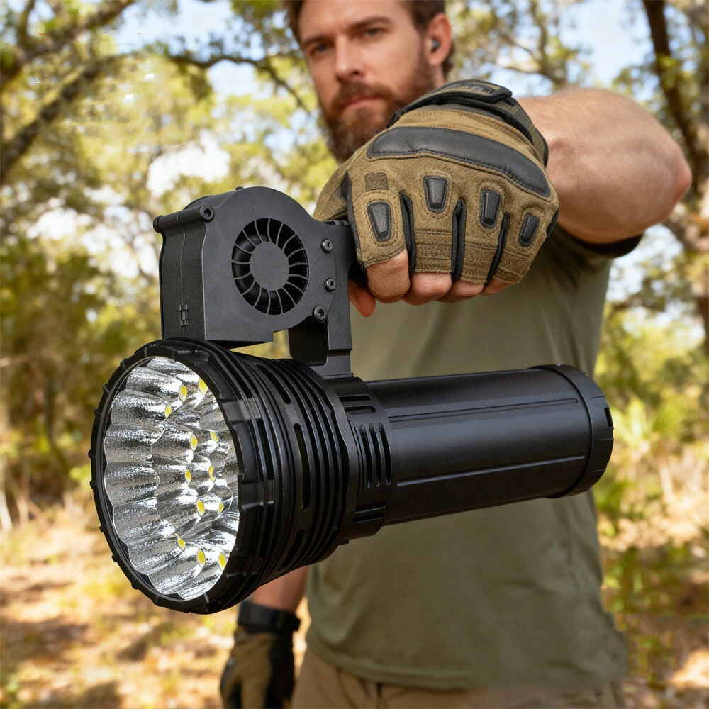 Haikelite AK24 230,000LM 1750M Powerful LED Flashlight Long Range Thrower Strong Light Type-C USB Rechargeable LED Torch With 21700 High Power Battery