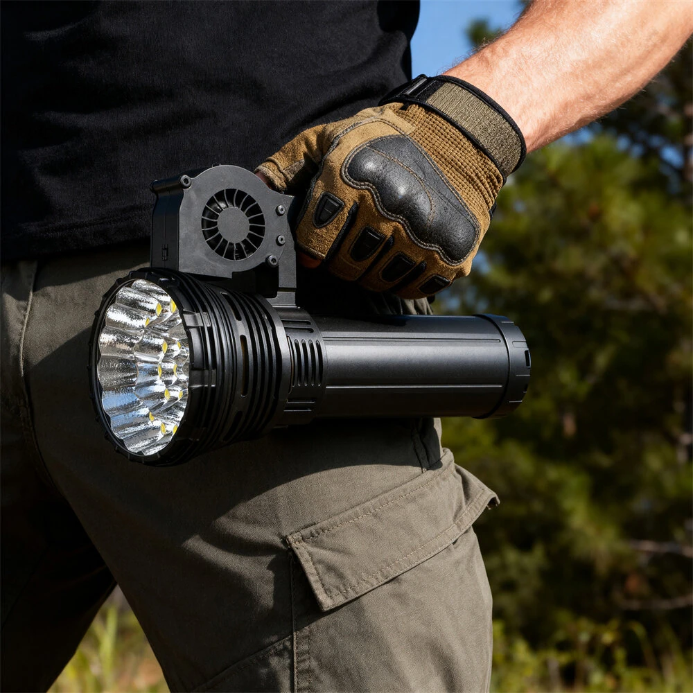 Haikelite AK24 230,000LM 1750M Powerful LED Flashlight Long Range Thrower Strong Light Type-C USB Rechargeable LED Torch With 21700 High Power Battery