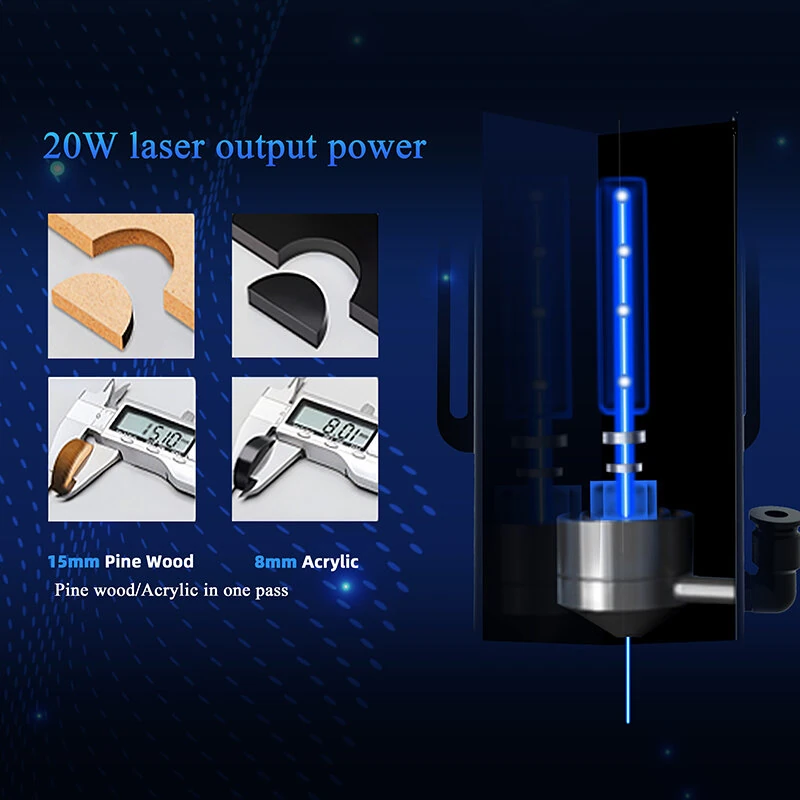 [EU/US Direct] LONGER RAY5 20W Laser Engraver Cutter, Fixed Focus, 0.08*0.1mm Laser Spot, Color Touchscreen, 32-Bit Chipset, Support APP Connection, Working Area 375*375mm