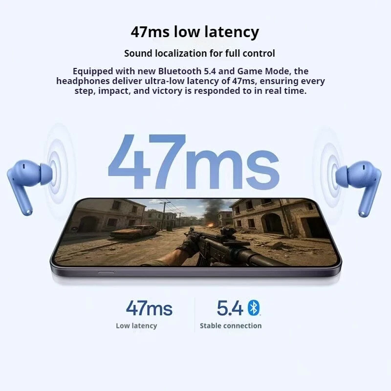 Oneplus Buds 3V TWS Earbuds bluetooth 5.4 Earphone 12.4mm Large Moving Coil 3D Spatial Sound Dual Mic AI Call Noise Cancelling 54H Playback 47ms Low Delay AI Translation Sports Headphones