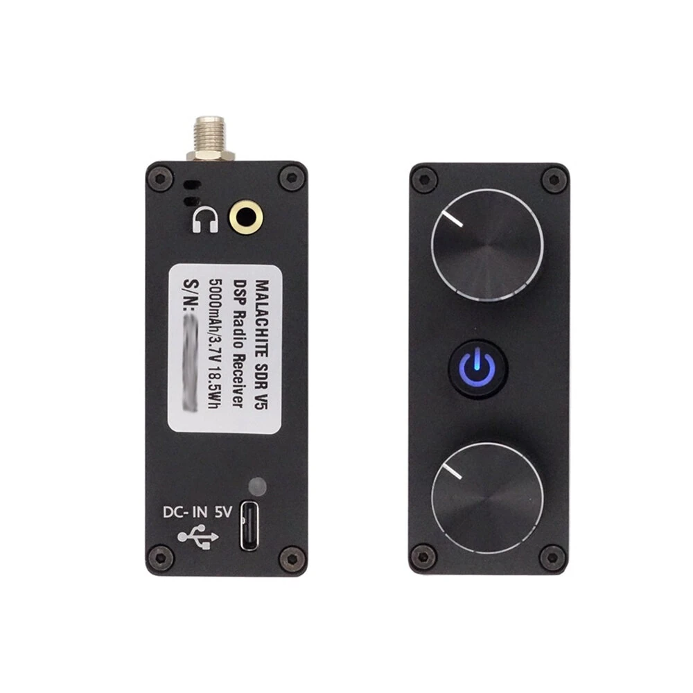 Malachite V5 DSP SDR Receiver 10kHz-2GHz Frequency Range CNC Aluminum Housing 5000mAh Lithium Battery USB-C Charging LCD Touchscreen Radio