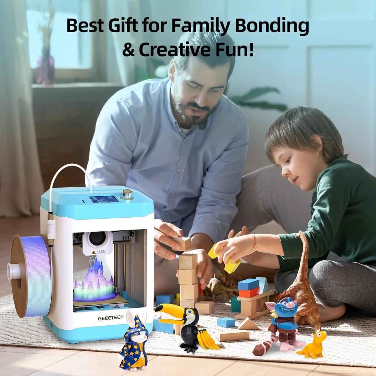 [EU Direct]Geeetech M1 Mini 3D Printer for Kids and Beginners 250mm/s High Speed Auto Leveling Child-Safe Design for Home/School