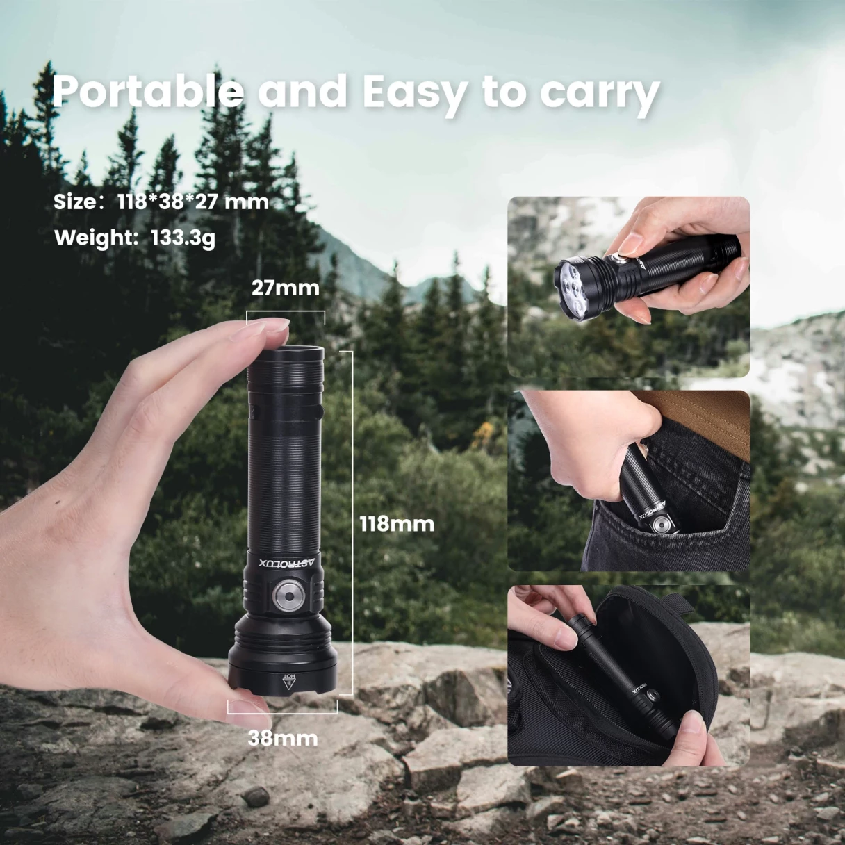 Astrolux® EP05 5* LH351B 2500LM Super Bright LED Flashlight With 21700 Battery Type-C Fast Rechargeable High Performance Portable Torch Outdoor Activitives LED Light