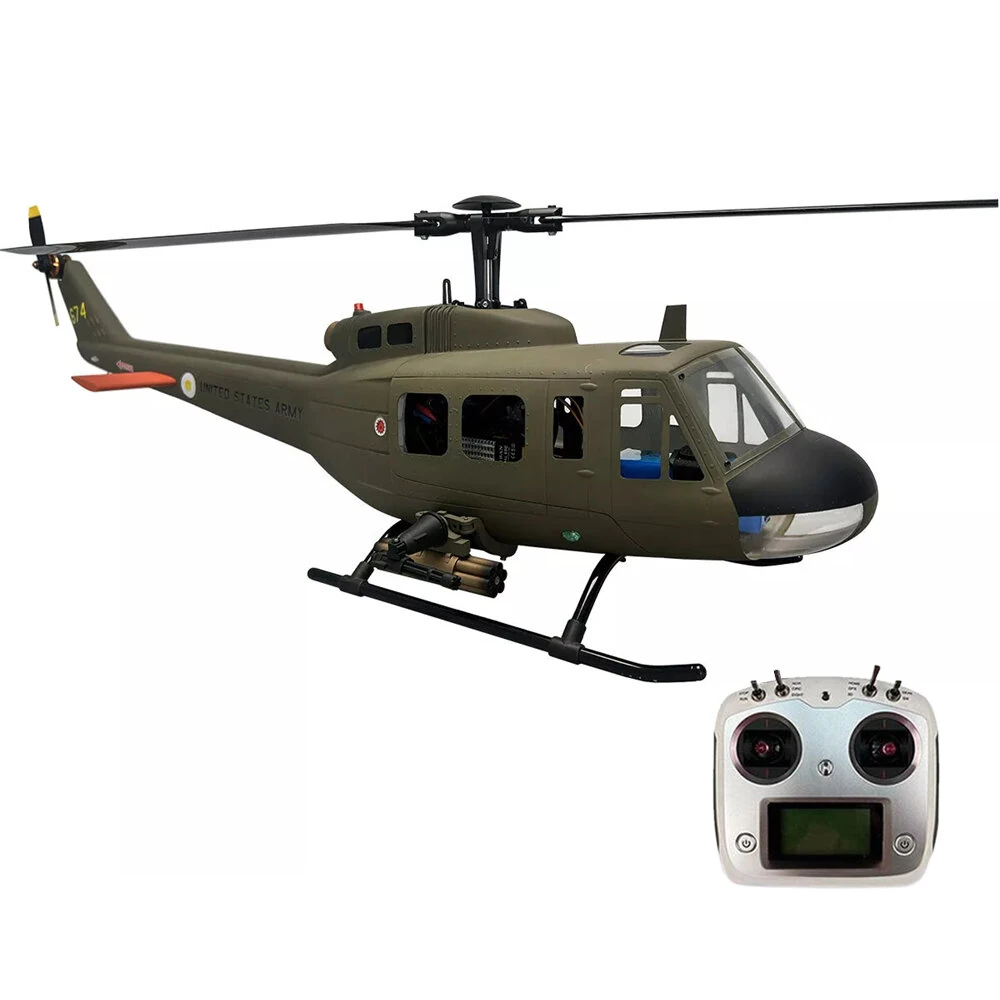 ROBAN 470 Class UH-1D 2.4G 10CH GPS Stabilized Scale Flybarless RC Helicopter RTF With X2 Flight Controller