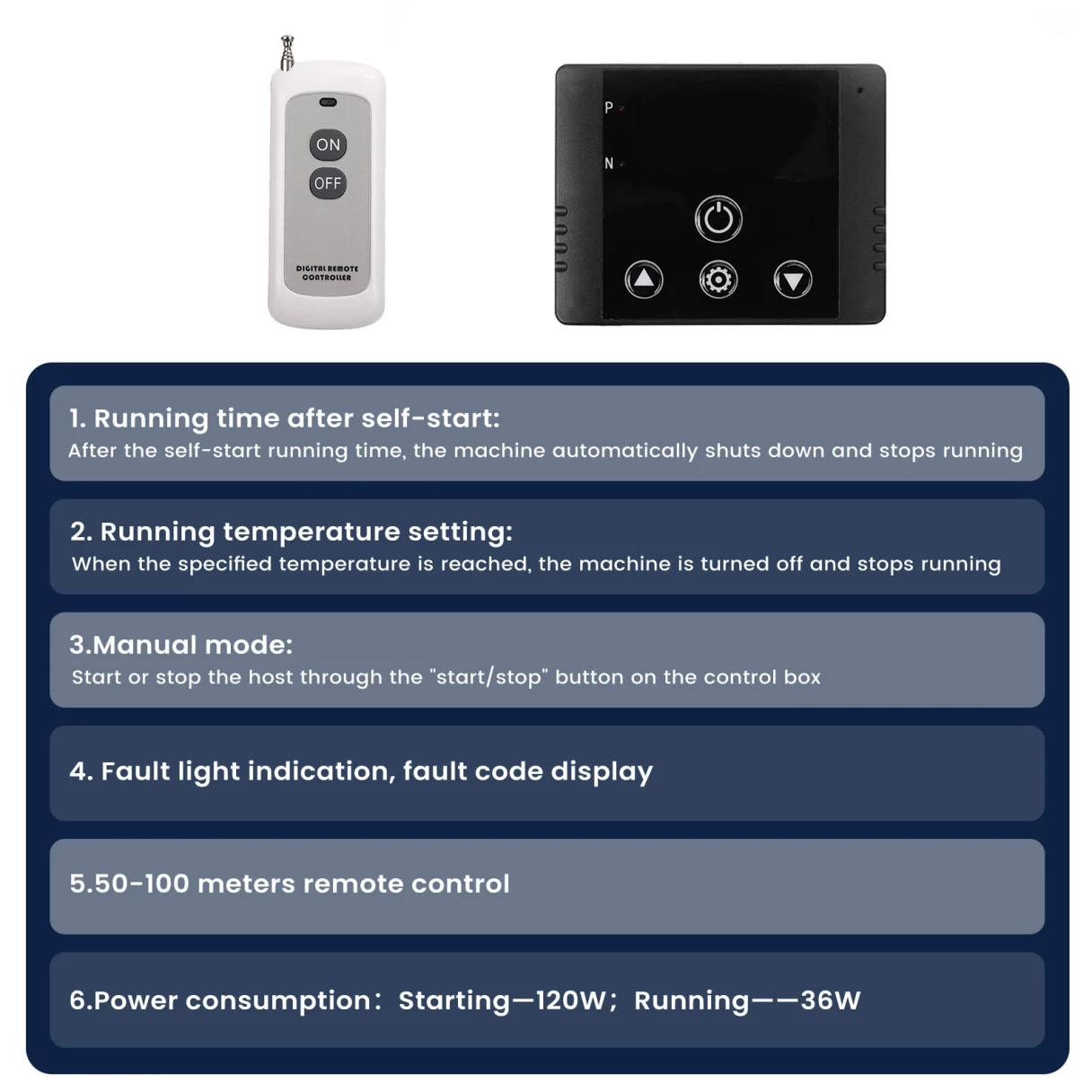 HCALORY WH-A 12V 6KW Water Plumbing Heater Remote Control LCD Monitor Gasoline Diesel Air Car Heater Universal for Truck SUV Bus RV Boats