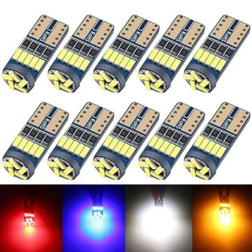 10pcs Car LED T10 4014 15SMD LED Reading License Plate Trunk Lights T10 Car Signal Lamp 501 194 Bulbs 4014SMD Clearance Lights Reading Interior Lights 6000K 12V