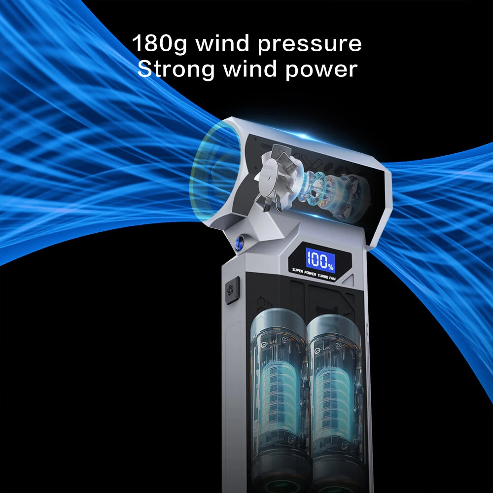 Drillpro Z1 120000RPM High Speed 29mm Brushless Motor Turbo Fan with Various Nozzles Rechargeable 5200mAh Battery Compact Design Multi-Gear Adjustable Powerful Wind Tool