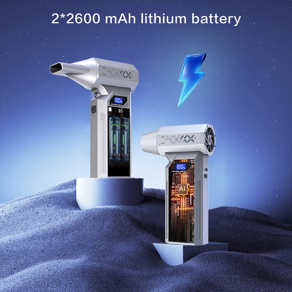 Drillpro Z1 120000RPM High Speed 29mm Brushless Motor Turbo Fan with Various Nozzles Rechargeable 5200mAh Battery Compact Design Multi-Gear Adjustable Powerful Wind Tool