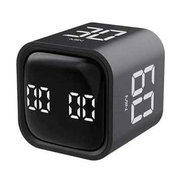 Productivity Cube Timer Sensor Flip LED Display 4 Preset Times Dual Mode Time Management Countdown Kitchen Student Learning Mini Digital Timer