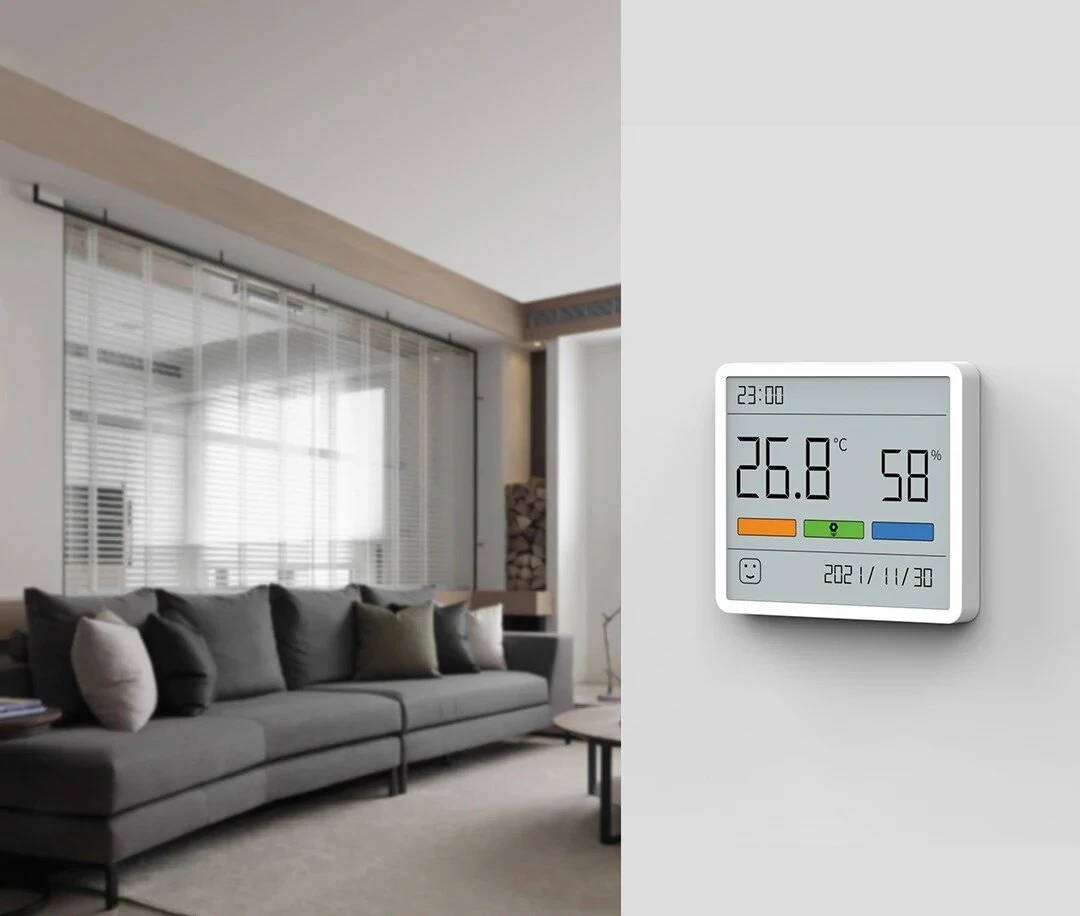 2Pcs Xiaomi DUKA Atuman TH1 Temperature Humidity Meter LCD Digital Thermometer Hygrometer Sensor Gauge Weather Station Clock Home Indoor Use