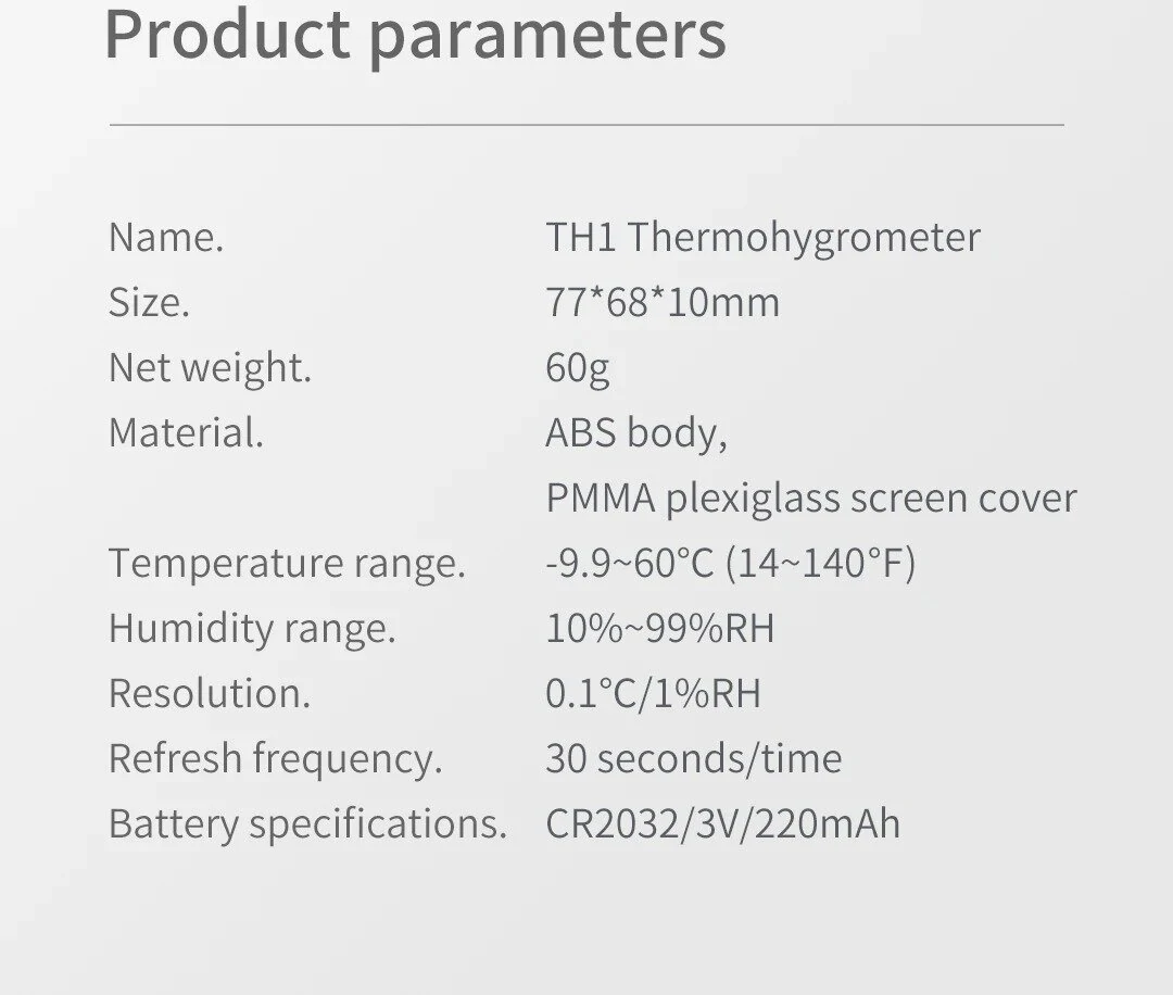 2Pcs Xiaomi DUKA Atuman TH1 Temperature Humidity Meter LCD Digital Thermometer Hygrometer Sensor Gauge Weather Station Clock Home Indoor Use